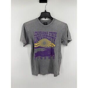 Uscape Apparel LSU Tigers Vintage Sunburst T-Shirt Gray Acid Wash Men’s Small